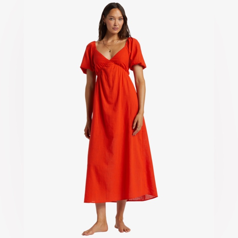 Love Fade - Puff Sleeves Maxi Dress for Women